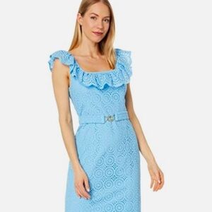 Lily Pulitzer Ryann Shift Blue Eyelet Dress